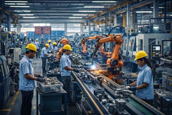 Busy Indian manufacturing factory